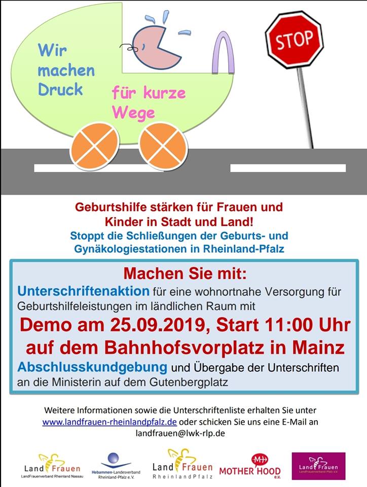 Demonstration gegen die Schließung von Geburtshilfestationen am 25. September 2019 in Mainz
