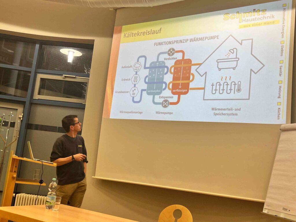 Rainer Schmitz (Schmitz Haustechnik, Hillesheim-Bolsdorf) beim Infoabend "Wie heizen wir in Zukunft, Foto privat