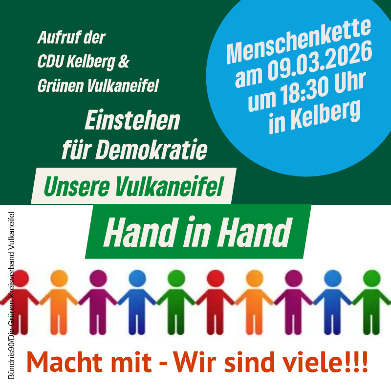 Menschenkette in Kelberg am 09.03.2026 um 18:30